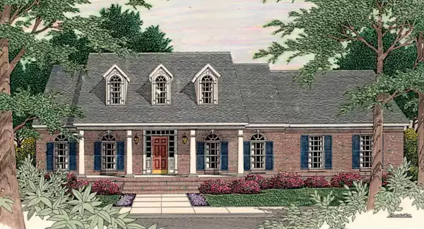 image of colonial house plan 3502