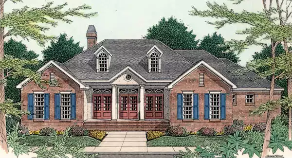 image of colonial house plan 3511