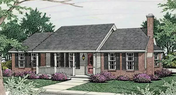 image of colonial house plan 3523