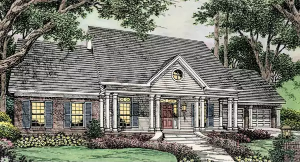 image of colonial house plan 3633
