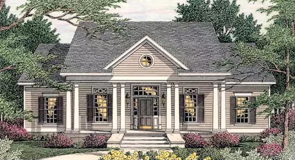 image of colonial house plan 3664