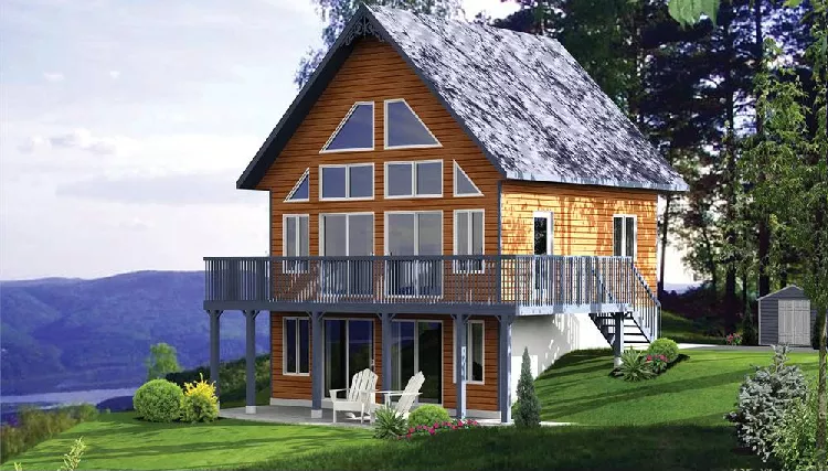 image of a-frame house plan 9807
