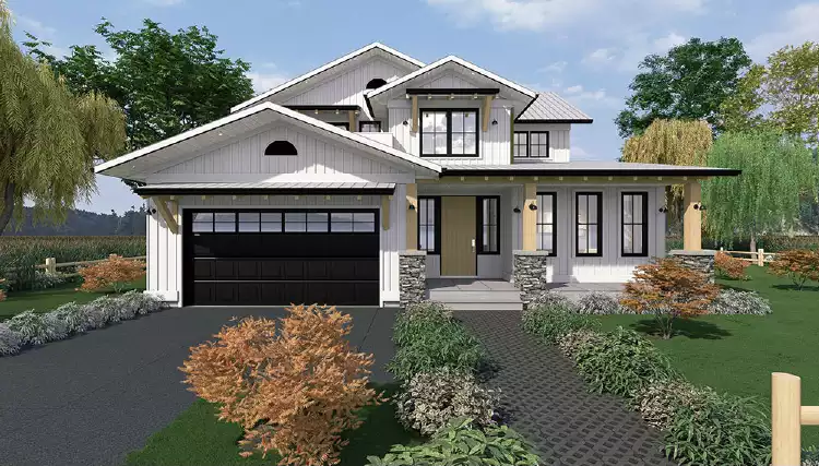 image of 2 story craftsman house plan 9049