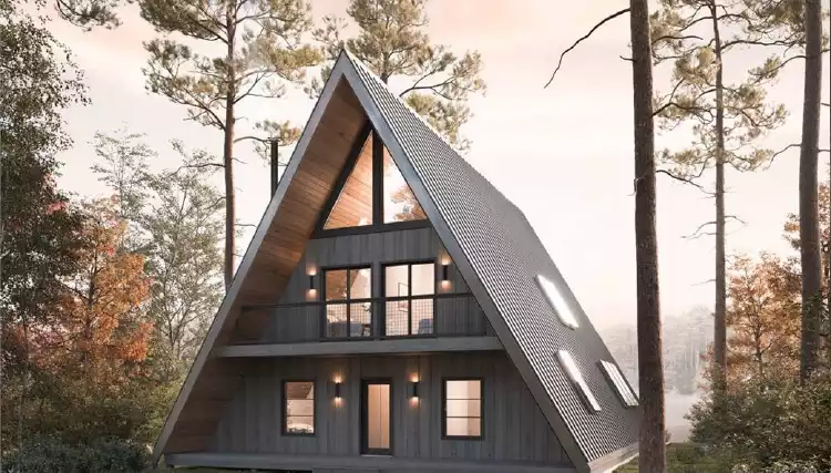 image of a-frame house plan 8073