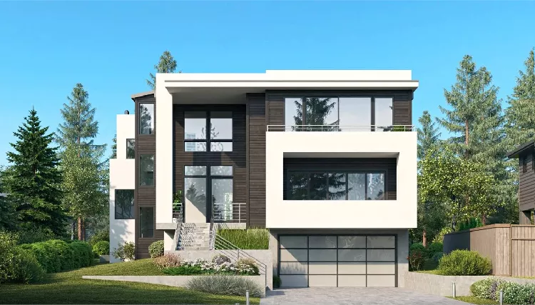 image of contemporary house plan 9487