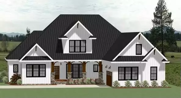 image of 2 story cape cod house plan 2534