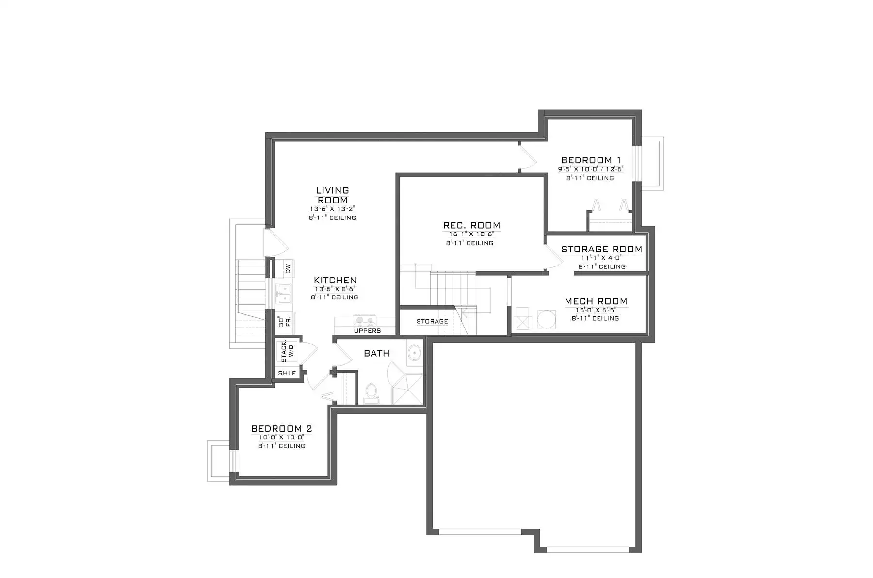 Optional Basement Apartment Plan
