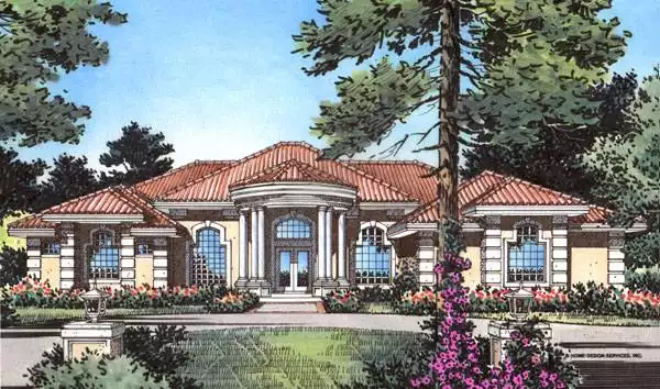 image of tuscan house plan 4136