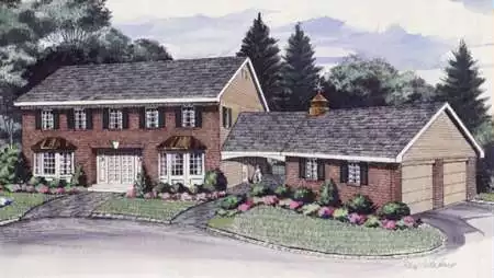 image of colonial house plan 3755