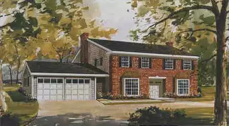 image of colonial house plan 3767