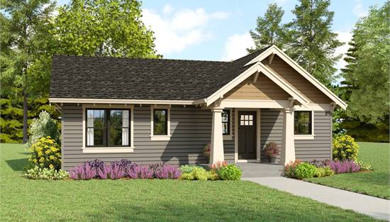 Affordable Craftsman Cottage with Covered Front Entry