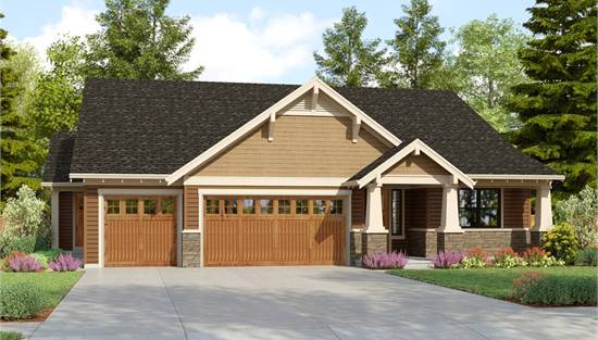 Charming Front View with Craftsman Accents and Covered Porch