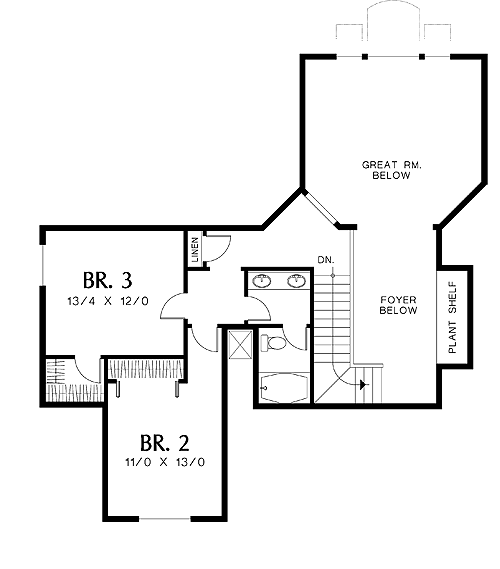 Second Floor Plan image of Evansville House Plan