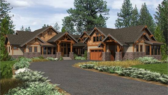 Luxury Craftsman Home with Vaulted Covered Entry
