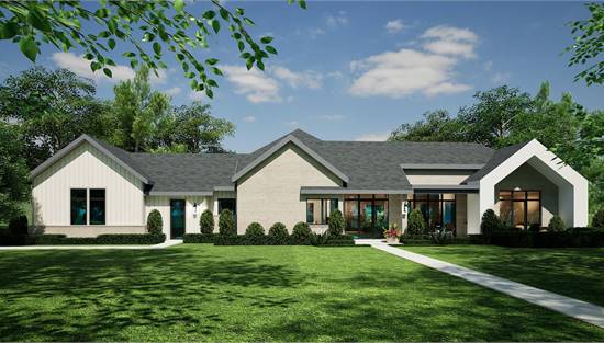 Contemporary Ranch with Primary Suite Covered Porch