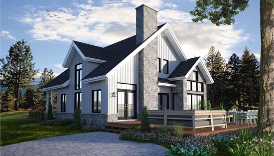 Side and Front View of Beautiful Vacation Farmhouse