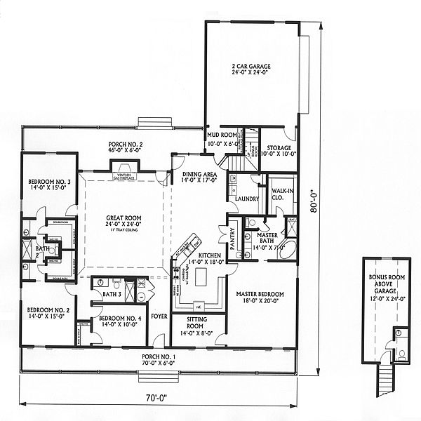House Plans With Kitchen Island, Home Floor Plans – Donald A