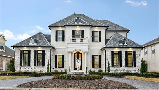 Luxurious European Design with Columned Covered Entry