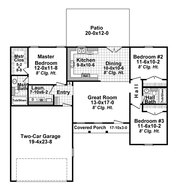 1200 Sq FT Ranch House Plans