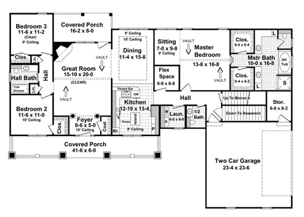 House with Basement Floor Plan Design