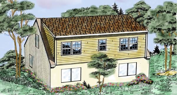image of New Shed Dormer for 2 Bedrooms (BRB12) House Plan