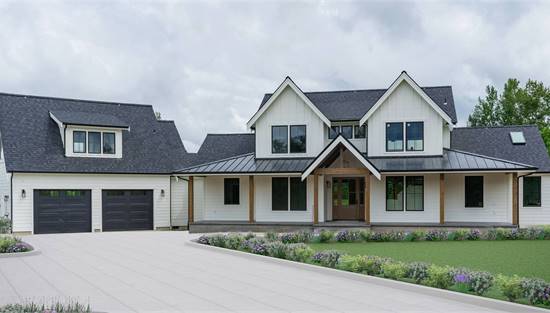 Gorgeous Modern Farmhouse with Angled Front Entry Garage