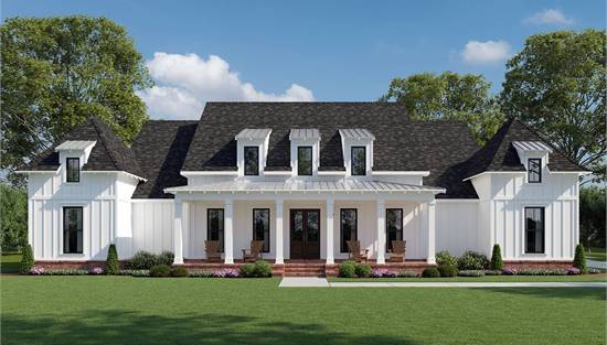 Elegant Modern Farmhouse with Large Covered Porch