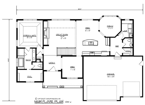 The Morton 1700 - 3 Bedrooms and 2 Baths | The House Designers