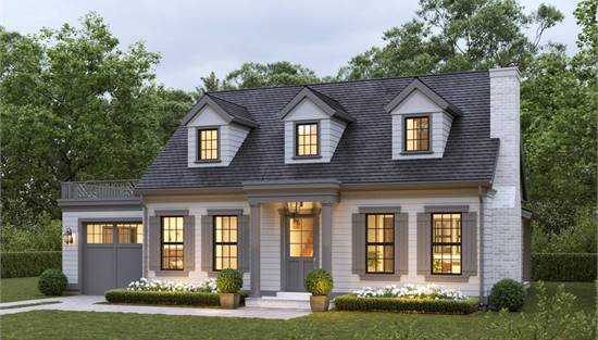 Cape Cod Cottage with Dormers and Shutters