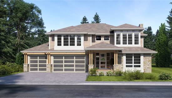 Contemporary 2 Story House Plan with Beautiful Windows
