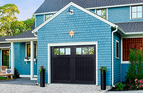 A Striking New Hue for Carriage House Garage Doors