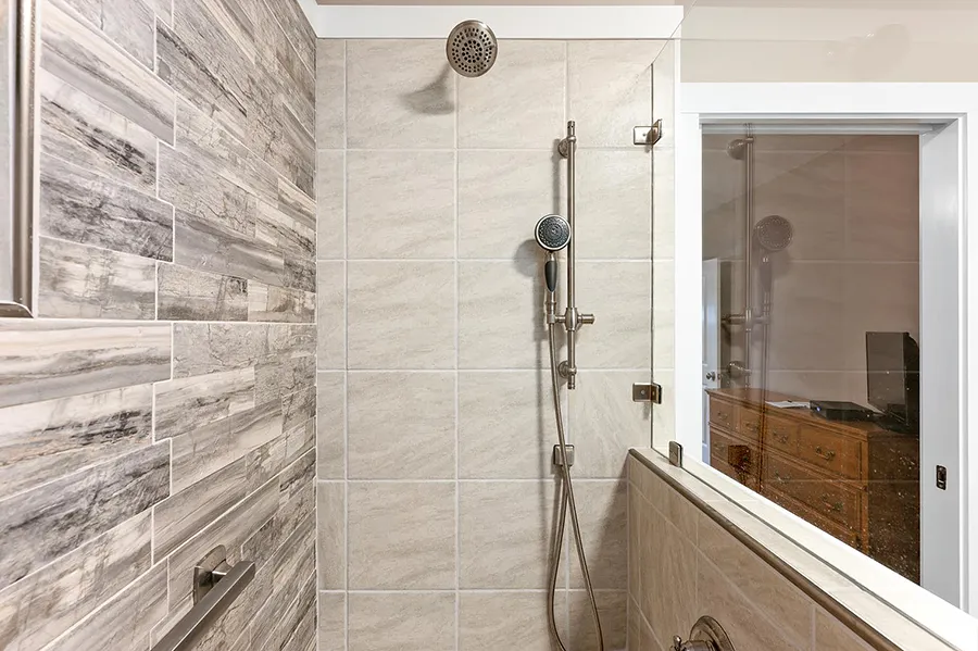 Stall Shower with Delta Fixtures