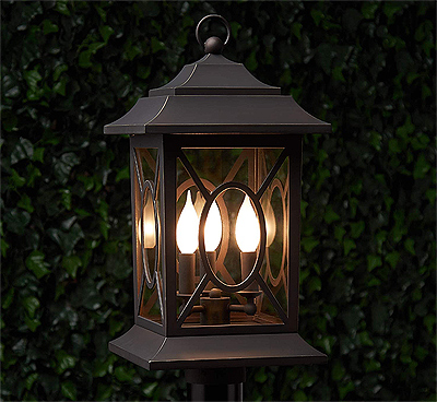 Park Harbor Kingston Manor Outdoor 3-Light Candelabra Post Lantern