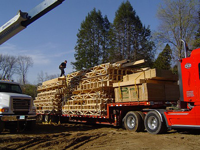 Panels Arriving at the House SIte