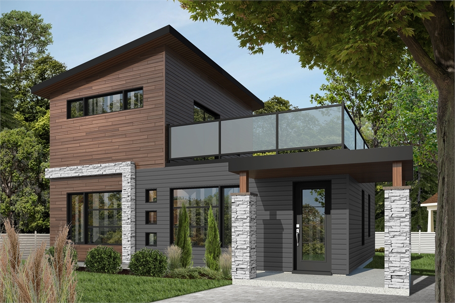 a modern house plan for a small lot