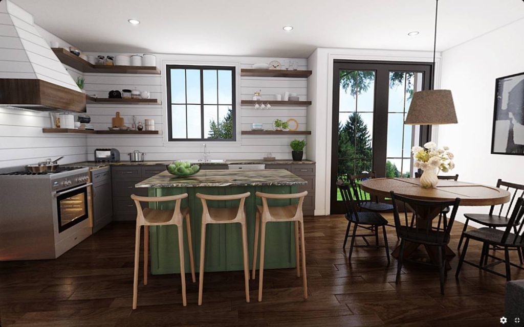 the kitchen in one of our house plans for small lots