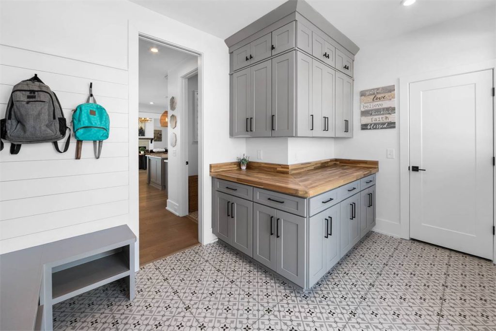 another of our fantastic mudrooms in a modern farmhouse