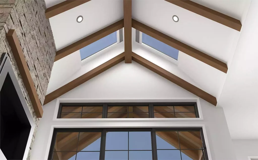 the brook farm ii vaulted ceiling with skylights