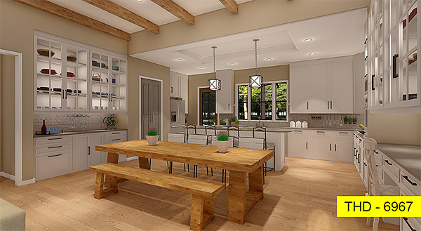 A New Modern Farmhouse with Tons of Built-ins Around the Kitchen and Dining Spaces