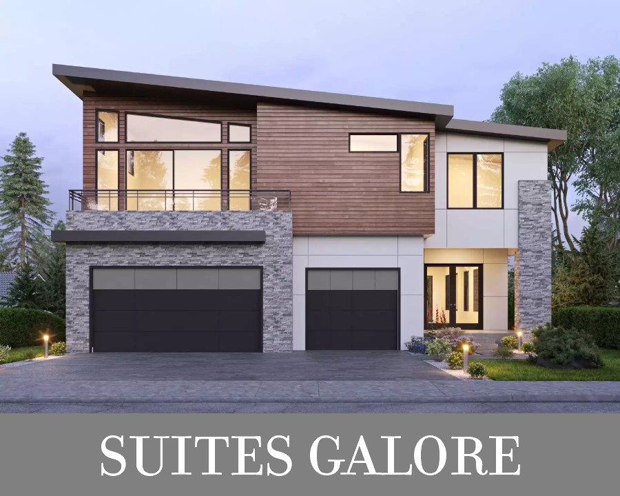 A Three-Level Walkout Modern Home with Three Suites Plus a Set of Jack-and-Jill Bedrooms