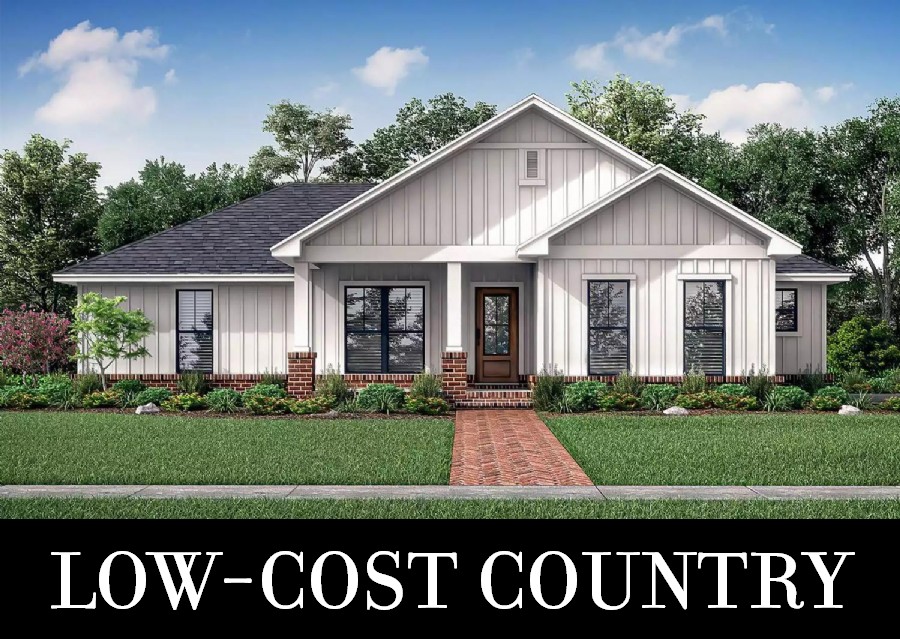 A 1,327-Square-Foot Ranch with Three Split Bedrooms, Open Living, and a Side Garage