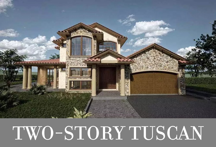 A Tuscan Home with Open Living and Outdoor Connection Downstairs and Four Bedrooms Upstairs