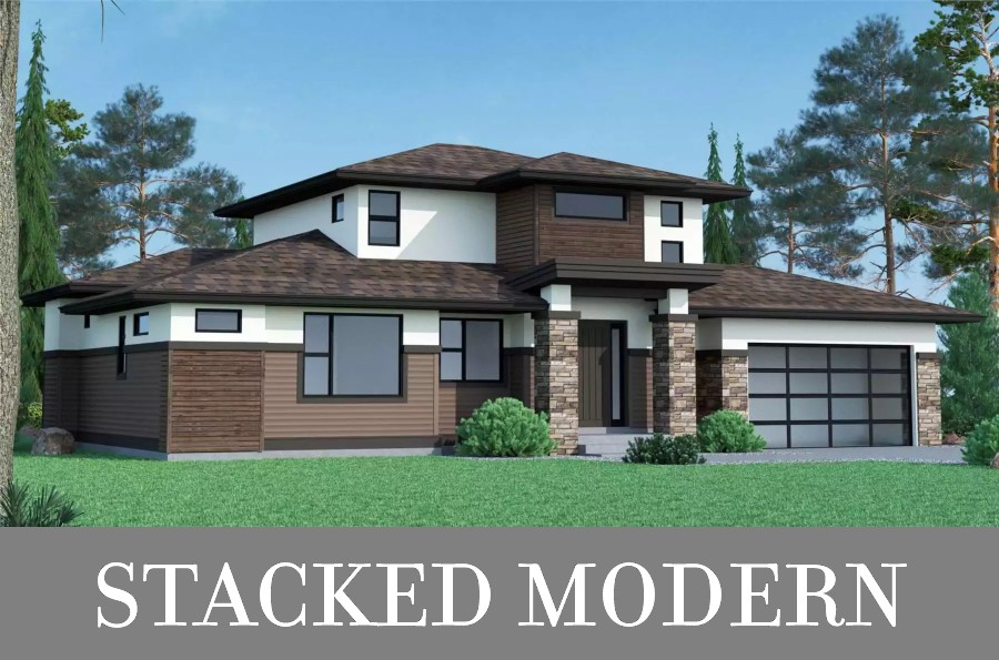 A Contemporary Home with a Main-Level Suite and Den and Two Bedrooms in the Smaller Upstairs Area