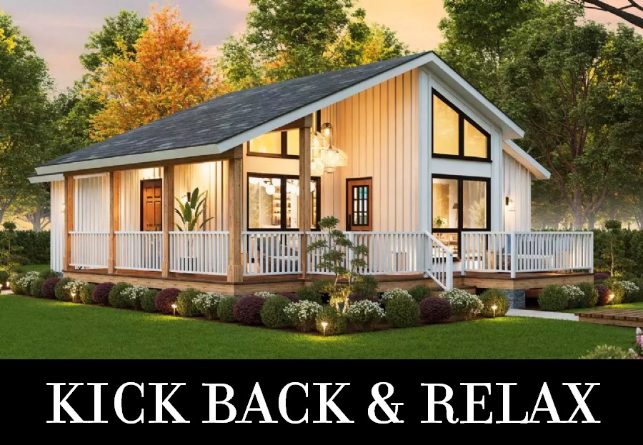 A Lake Cottage with Two Bedrooms, Two Bathrooms, Vaulted Living, and a Wraparound Deck