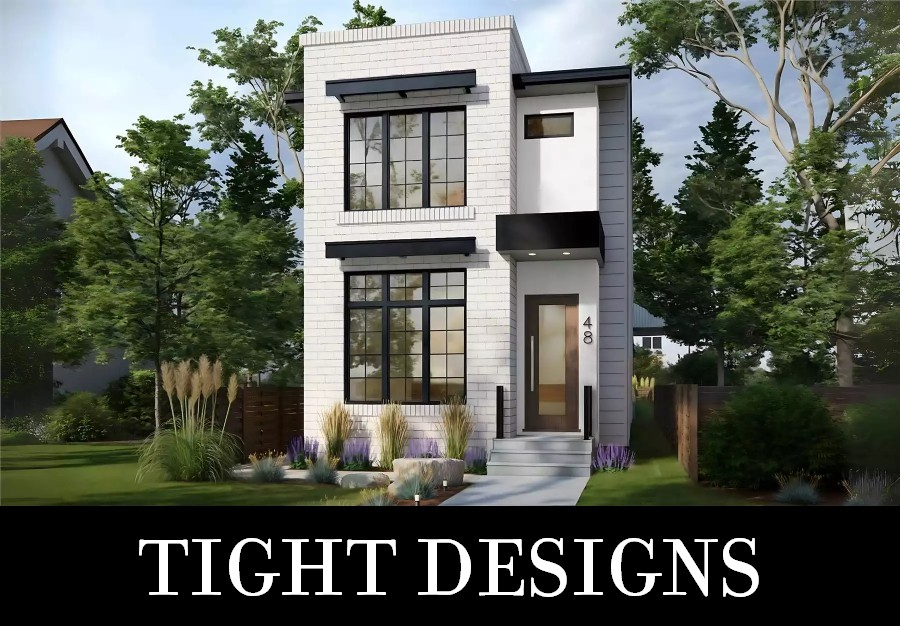 A 17'-Wide Modern Home with 1,817 Square Feet and Three Bedrooms Across Two Levels