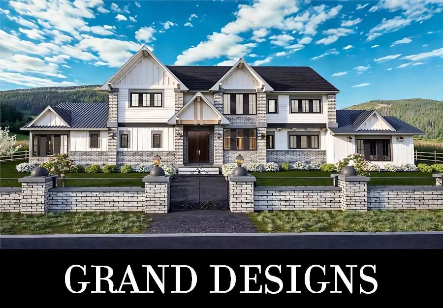 A Grand Two-Story Farmhouse with 4,772 Square Feet, Four Bedroom Suites, and Formal/Informal Spaces