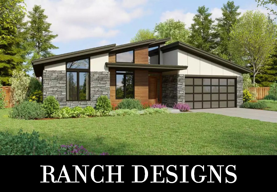 A Modern Ranch with Three Bedrooms, Two Baths, and Open Living All Beneath Vaulted Ceilings