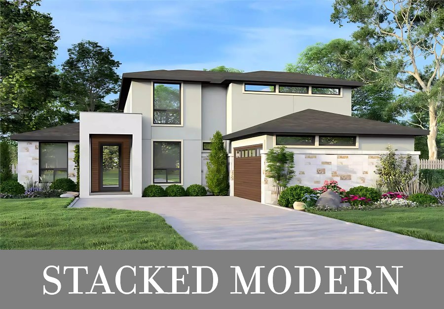 A Spacious Two-Story Modern Home with Four Split Bedrooms, Open Living, a Study, and a Game Room