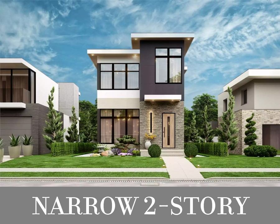 A Narrow 2-Story Home with Open Living, 3 Grouped Bedrooms, and 2.5 Baths at Only 20' Wide