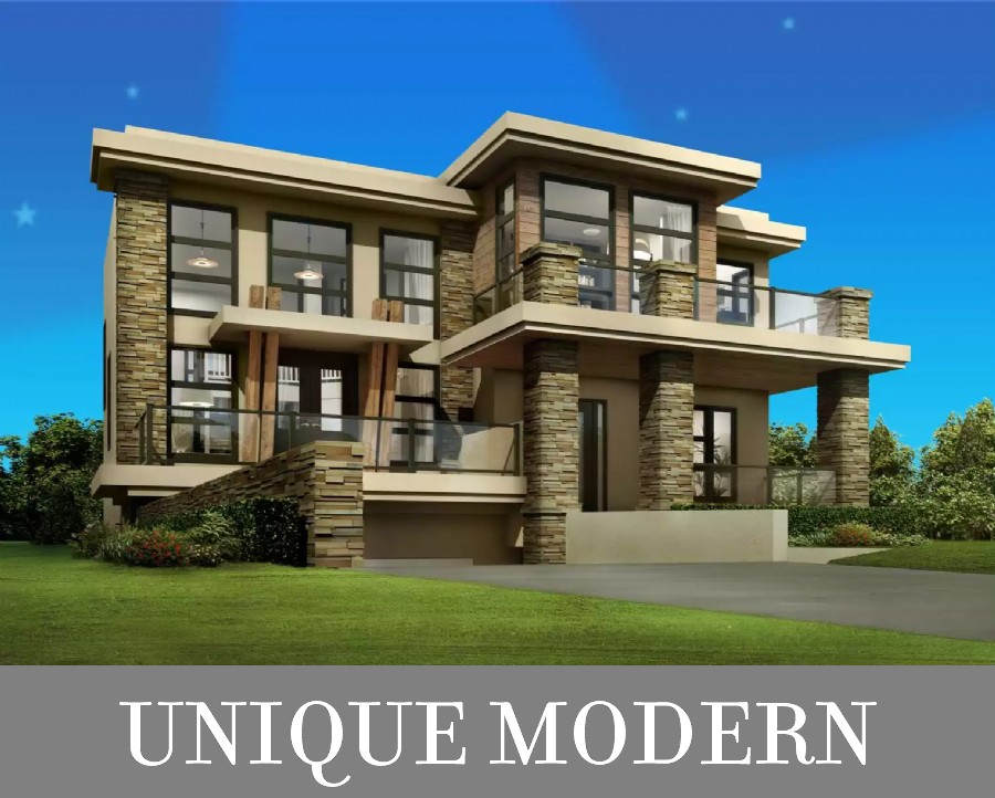 A Unique Modern Home with a Defined Interior, 3 Grouped Bedrooms, and a Drive-Under Garage